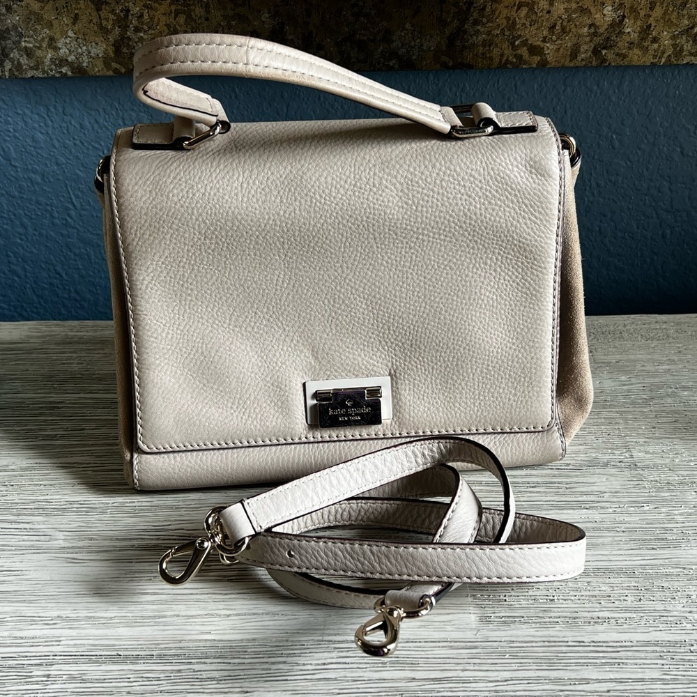 ♠️Kate Spade♠️ Light Beige Leather Crossbody Bag